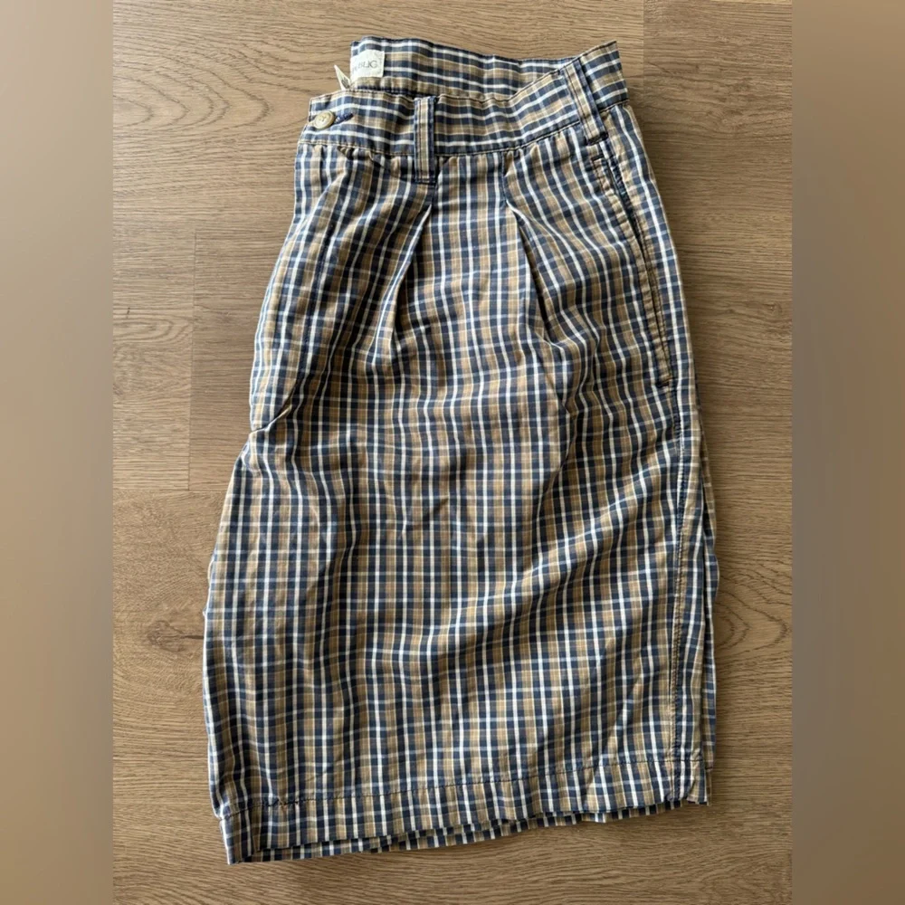 Vintage Banana Republic 100% Cotton Men's Checkered Plaid Shorts Size 33